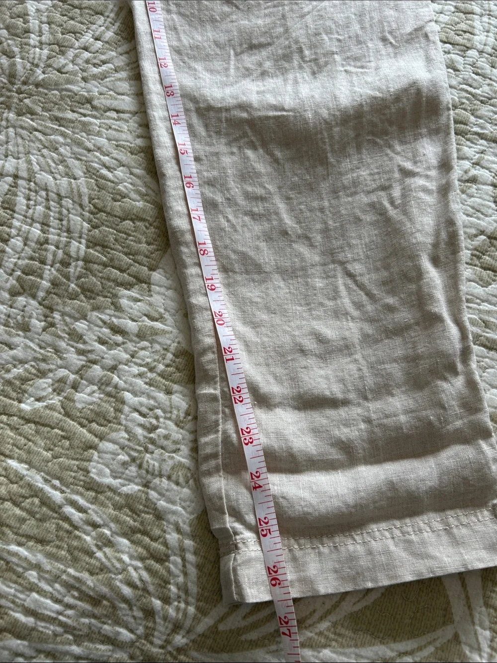 H&M Linen Blend Drawstring Jogger Pants Beige Size S Relaxed Casual